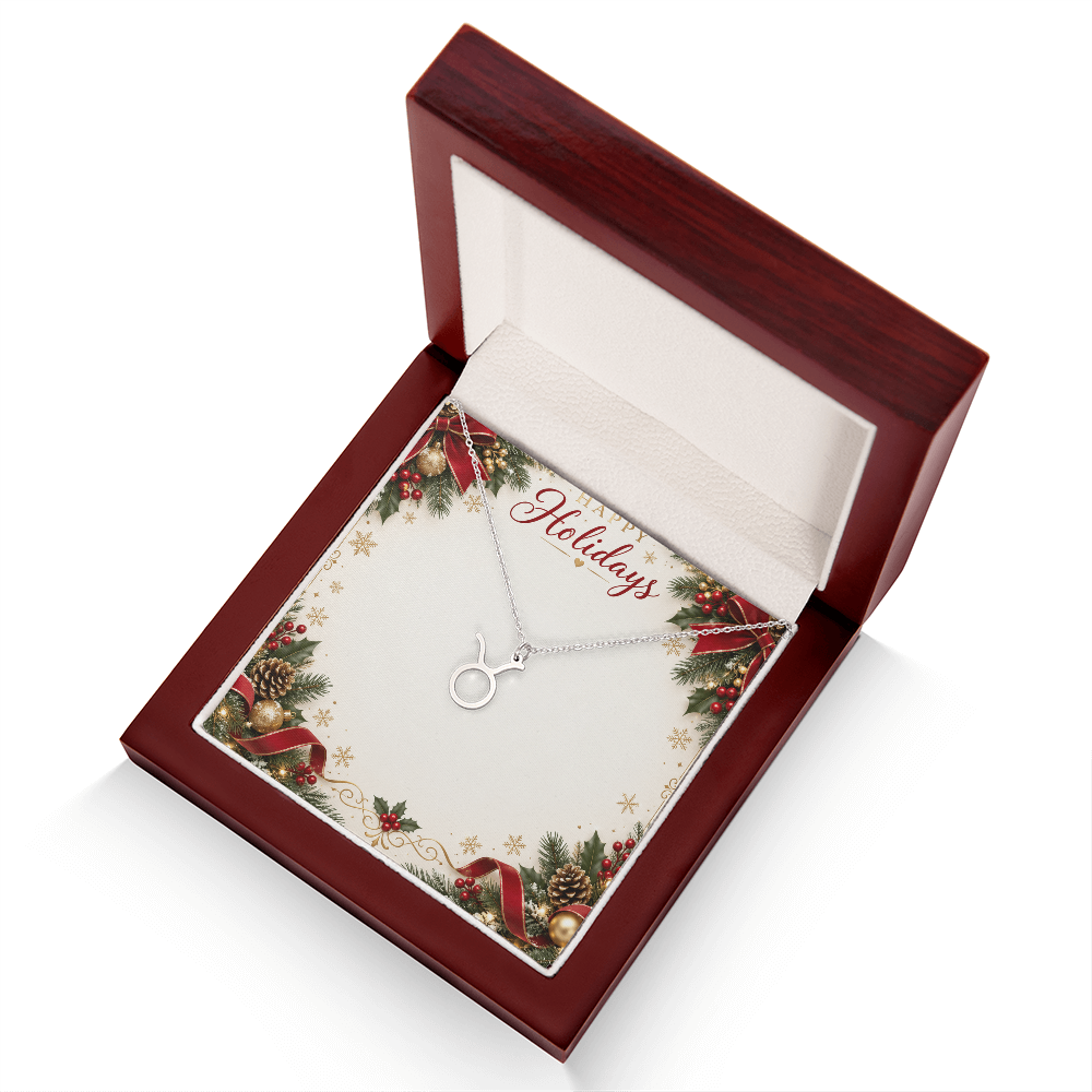 Happy Holidays Zodiac Pendant Necklace - Personalized Astrology Gift for Her