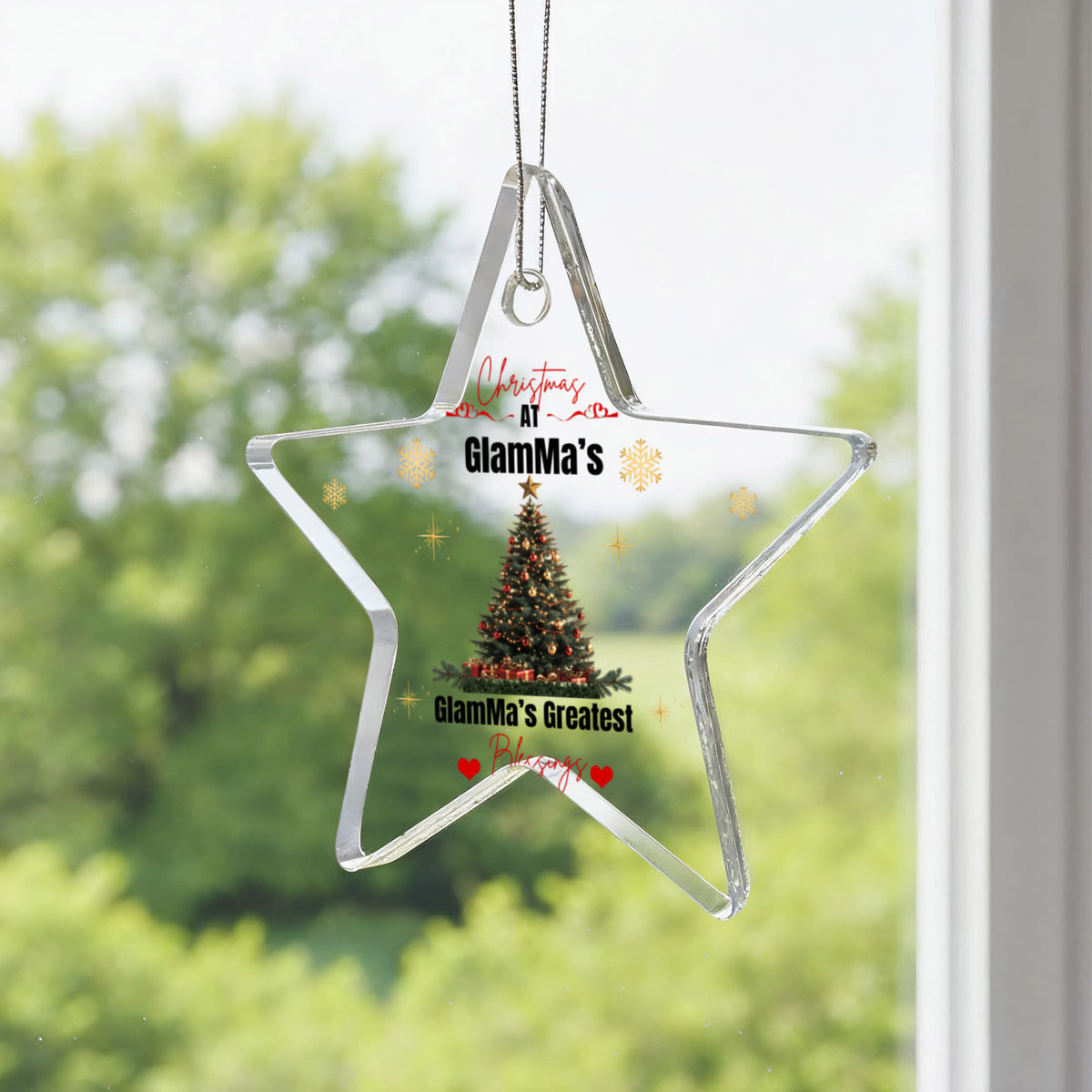 ✨ GlamMa's Christmas Sparkle — Personalized Keepsake Ornament ✨