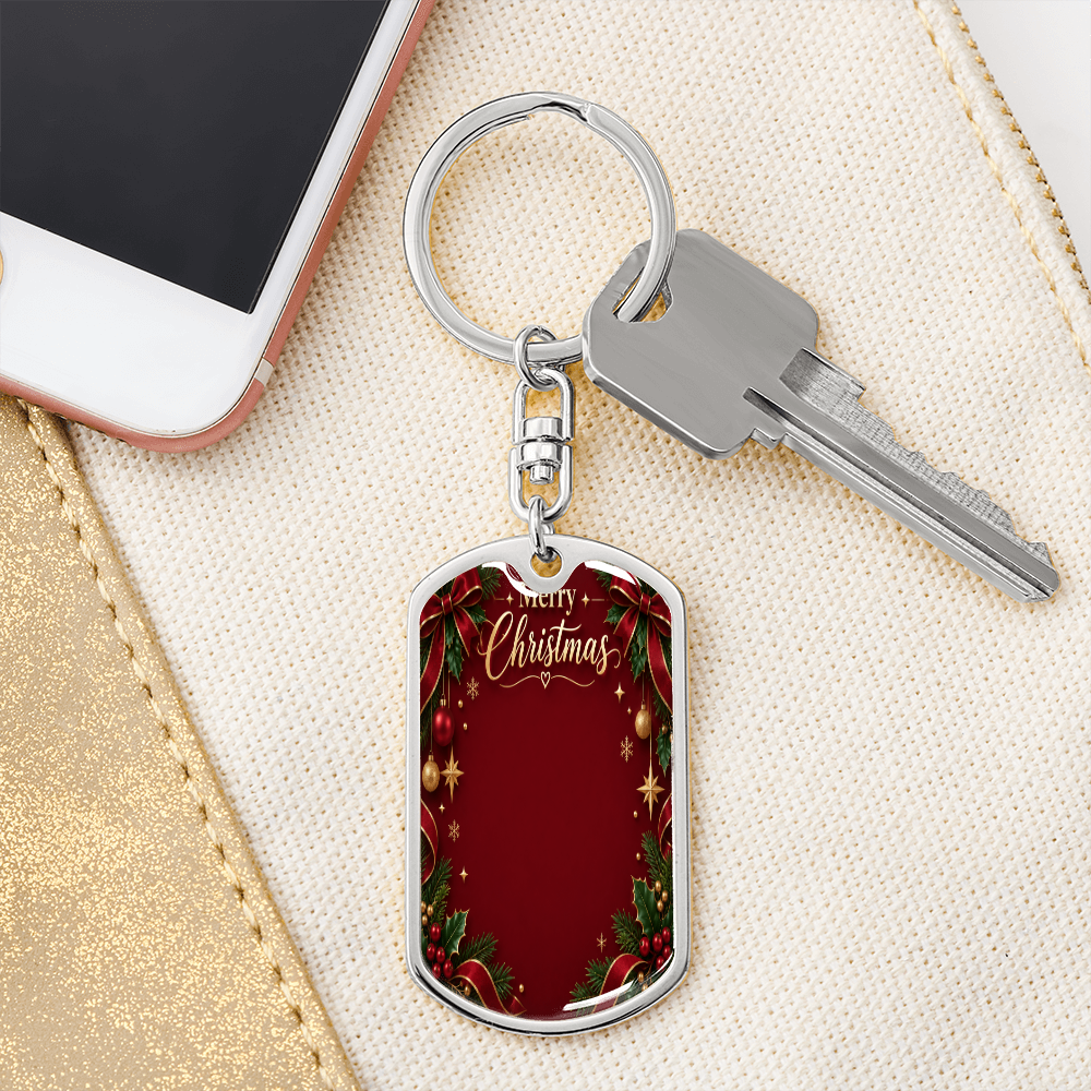 Merry Christmas Personalized Photo Dog Tag Necklace – Custom Picture Necklace