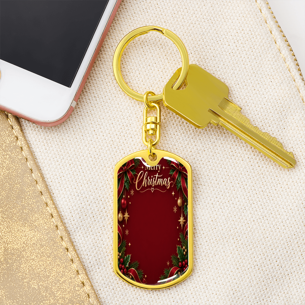 Merry Christmas Personalized Photo Dog Tag Necklace – Custom Picture Necklace