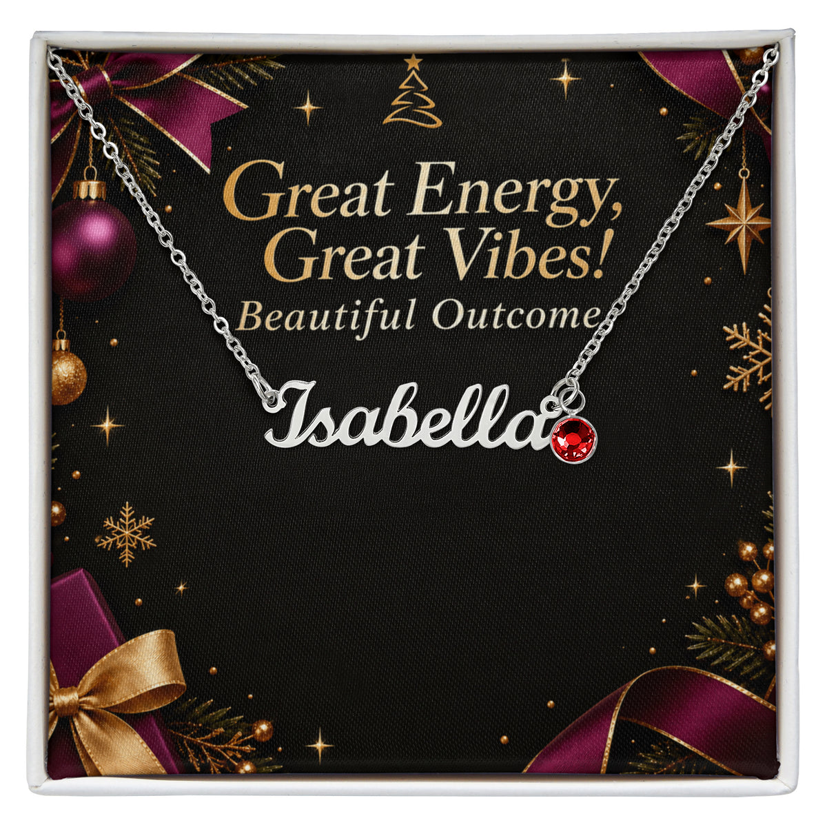 Personalized Name & Birthstone Necklace – Meaningful Custom Christmas Jewelry Gift