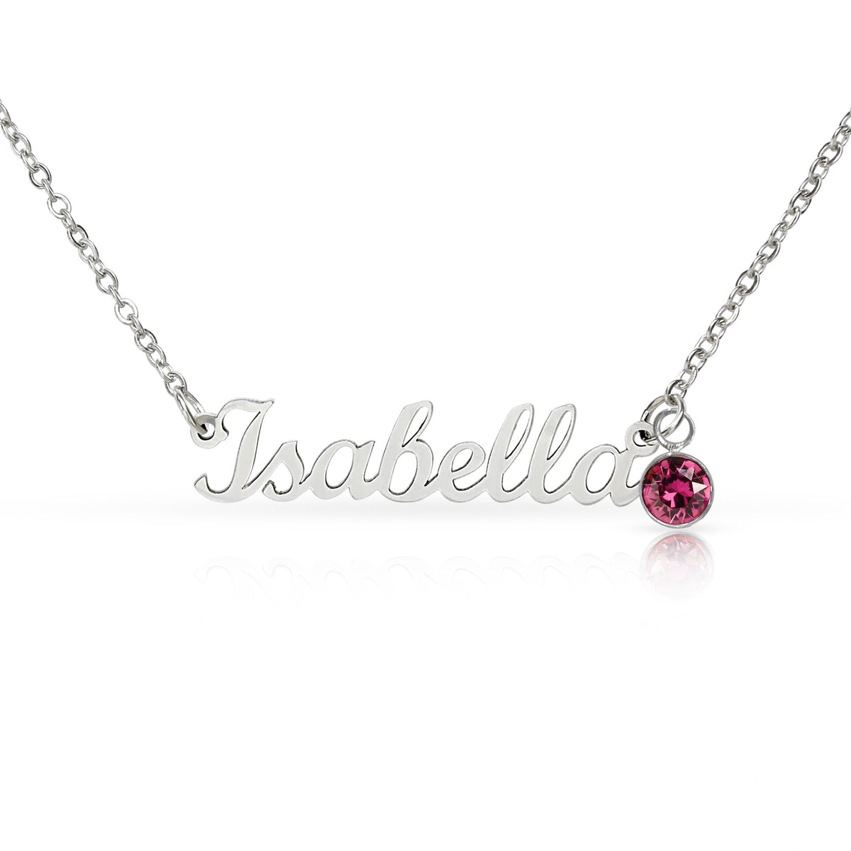 Personalized Name Necklace with Birthstone – Merry Christmas Custom Jewelry Gift for Her