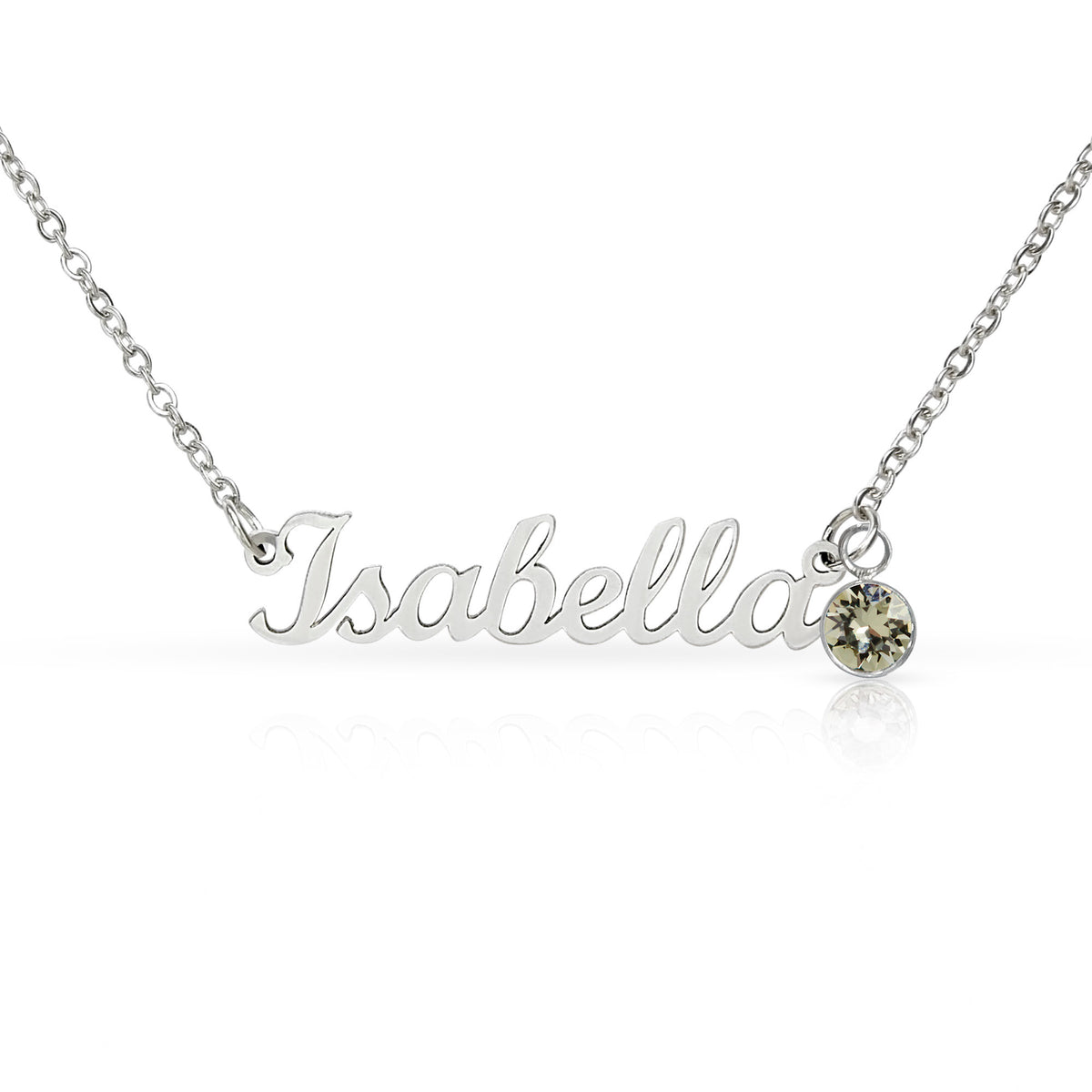 Custom Happy Holidays Name Necklace with Birthstone – Personalized Christmas Gift for Women