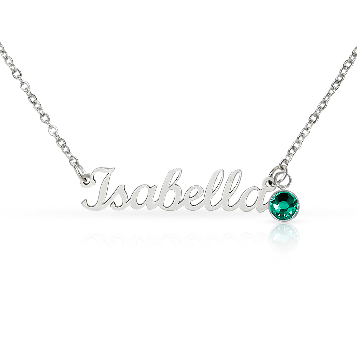 Custom Happy Holidays Name Necklace with Birthstone – Personalized Christmas Gift for Women