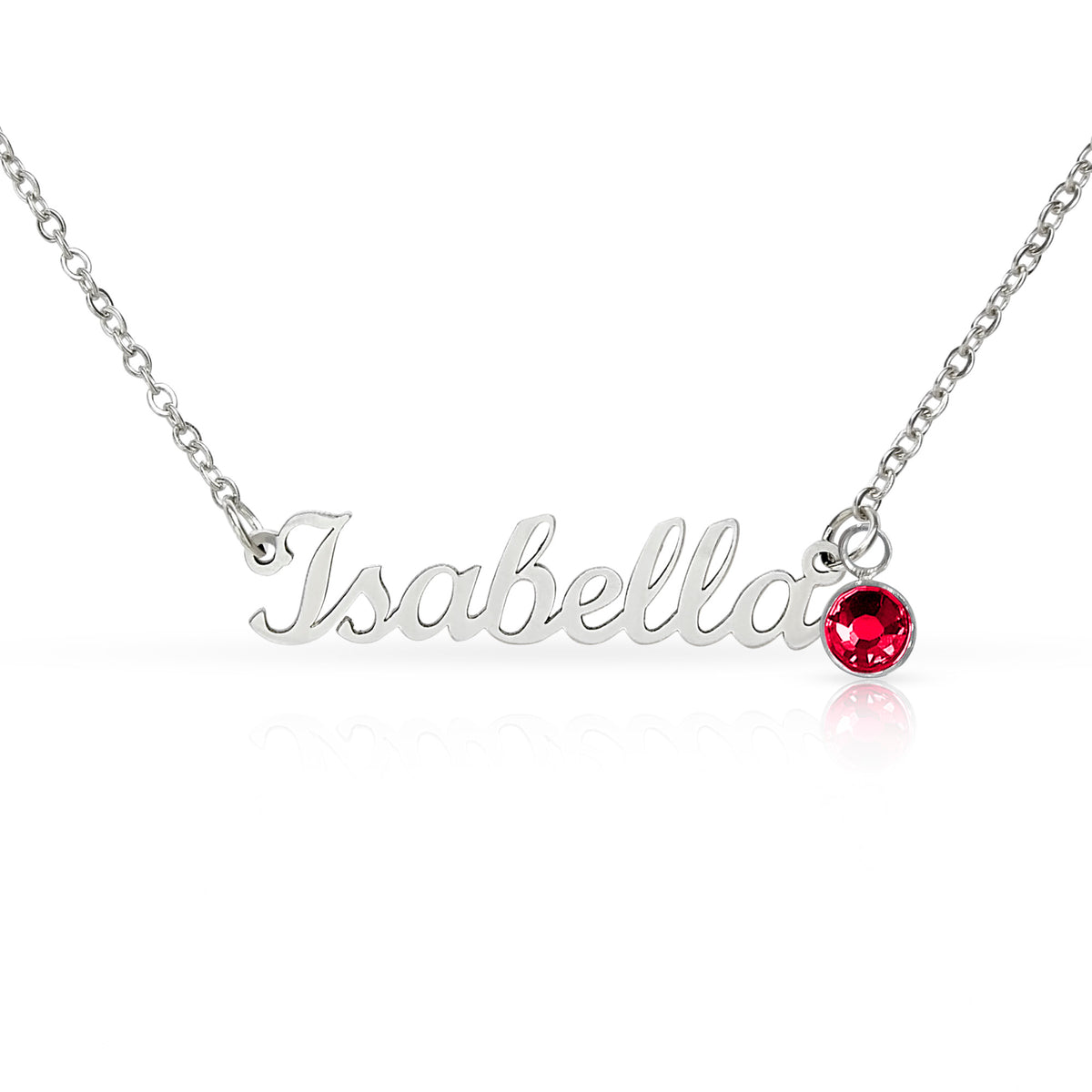 Personalized Name Necklace with Birthstone – Merry Christmas Custom Jewelry Gift for Her