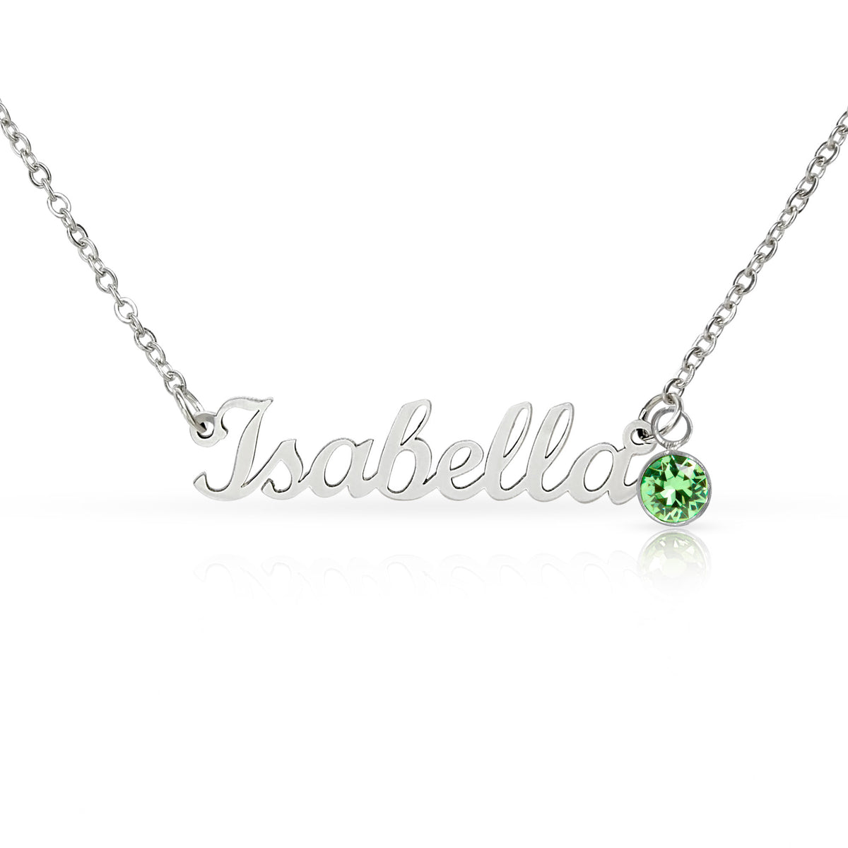 Personalized Name Necklace with Birthstone – Merry Christmas Custom Jewelry Gift for Her