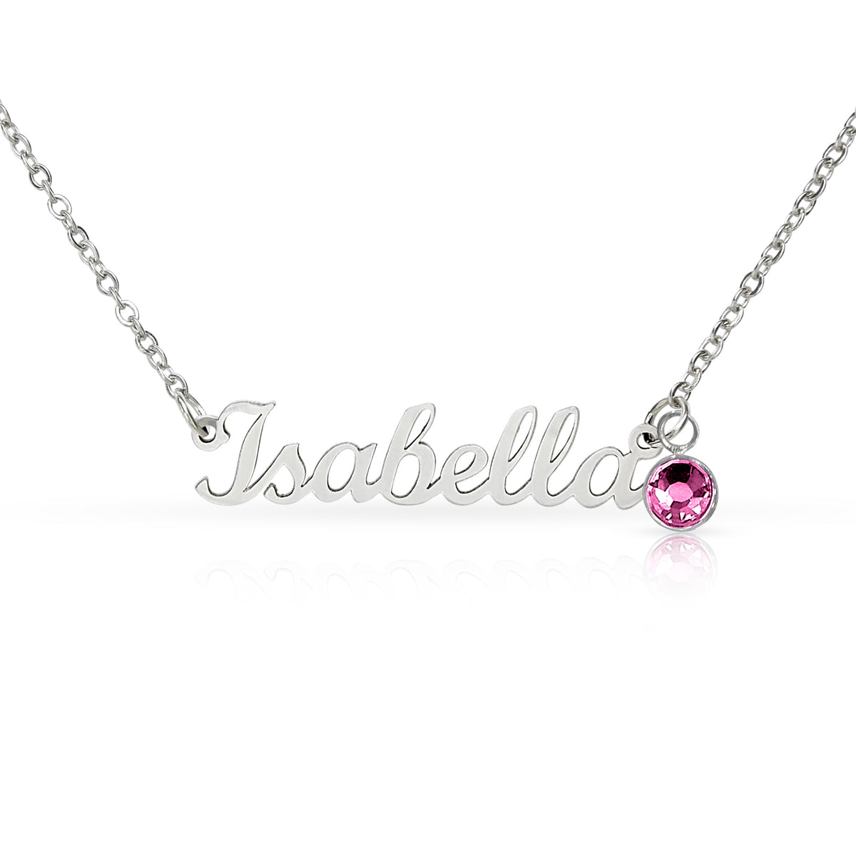 Personalized Name Necklace with Birthstone – Merry Christmas Custom Jewelry Gift for Her