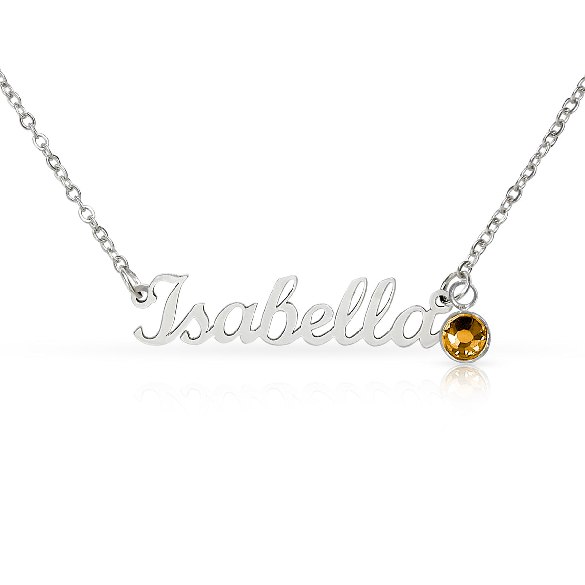 Personalized Name Necklace with Birthstone – Merry Christmas Custom Jewelry Gift for Her