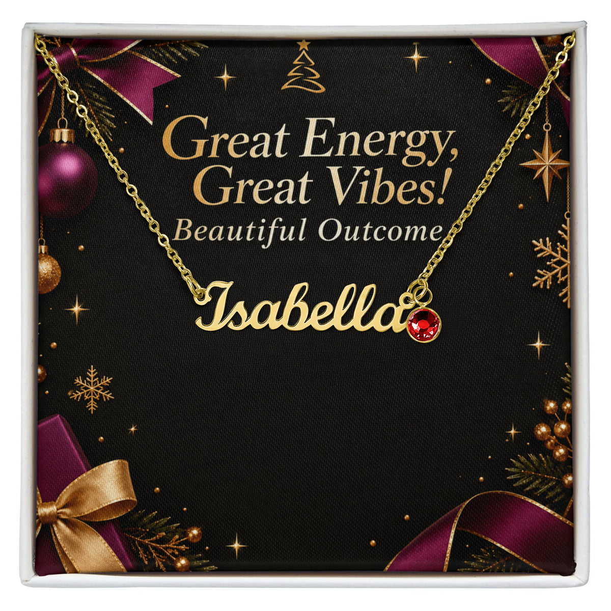 Personalized Name & Birthstone Necklace – Meaningful Custom Christmas Jewelry Gift