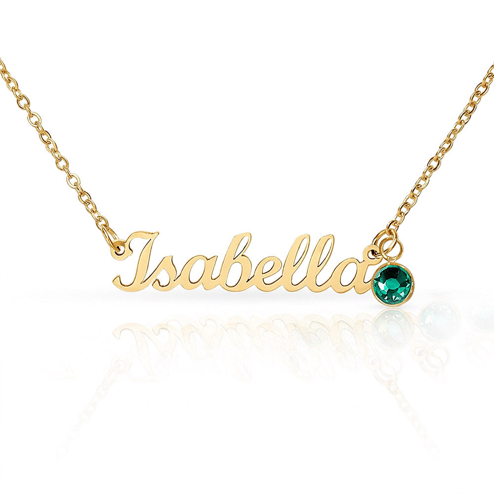Personalized Birthstone Name Necklace – Custom Pendant Wonderful Holiday Gift