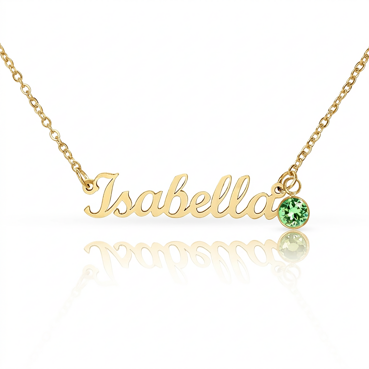 Custom Happy Holidays Name Necklace with Birthstone – Personalized Christmas Gift for Women