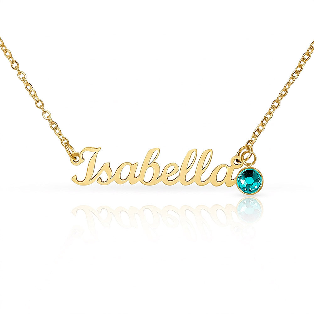 Personalized Birthstone Name Necklace – Custom Pendant Wonderful Holiday Gift