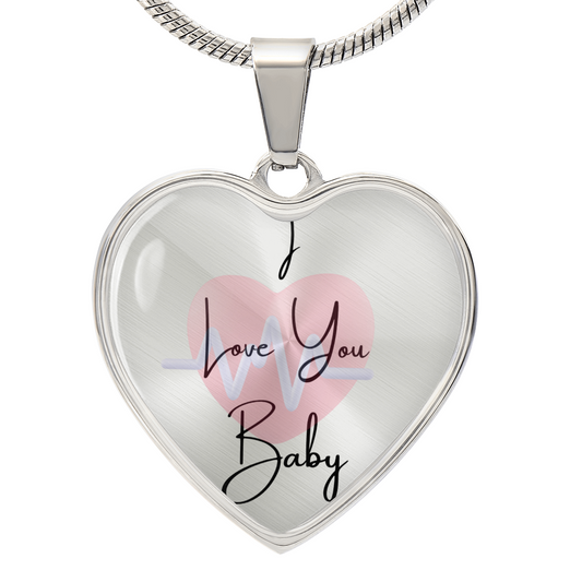 My Heart Beats for You — “I Love You Baby” Transparent Heart Necklace