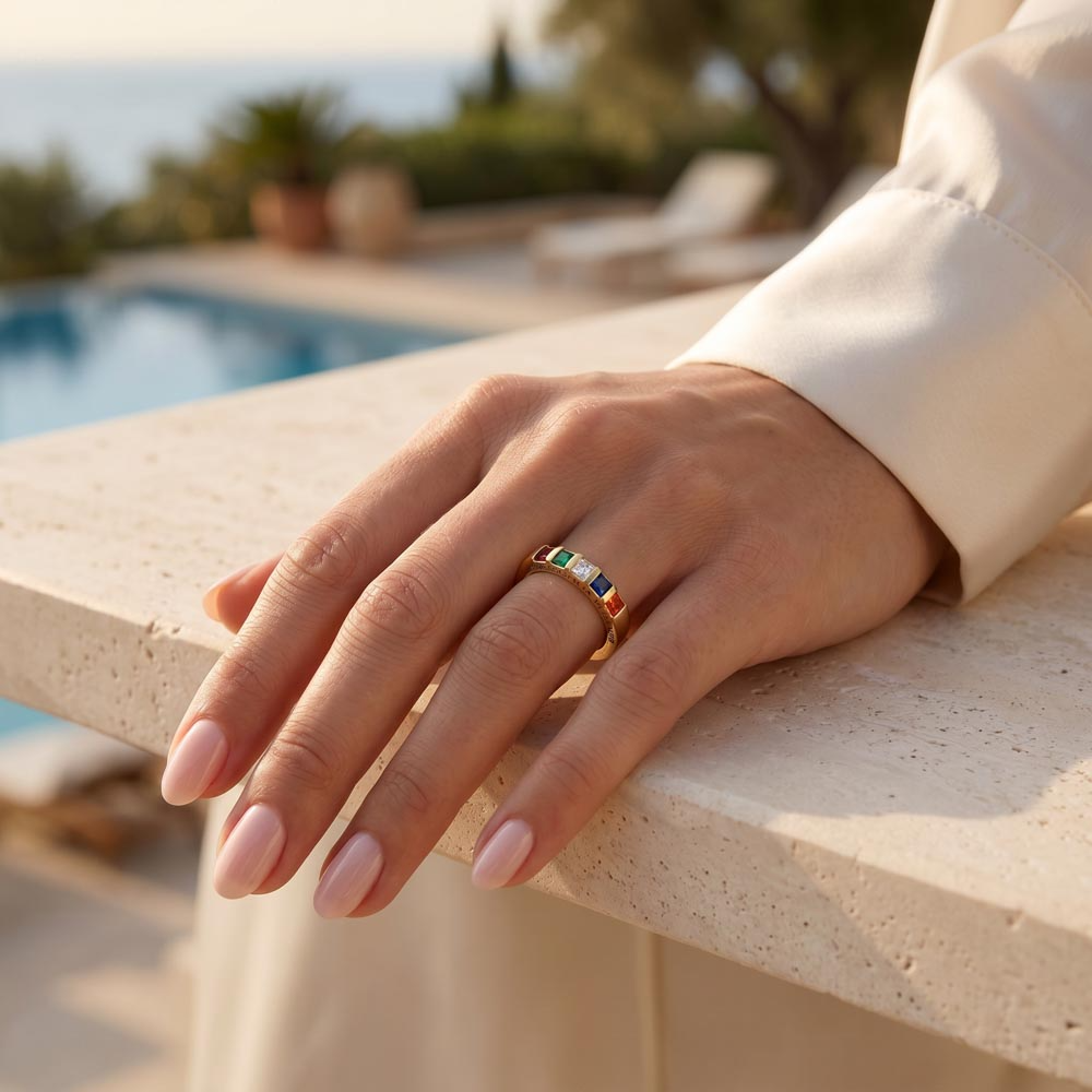 Have an Amazing Holiday Birthstone Ring – Personalized Stackable Ring Christmas Gift for Her
