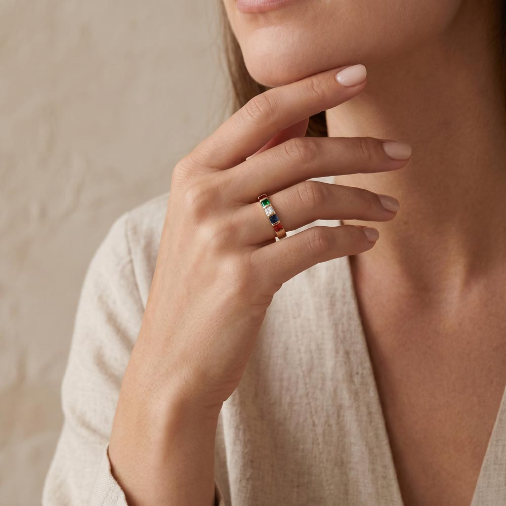 Have an Amazing Holiday Birthstone Ring – Personalized Stackable Ring Christmas Gift for Her