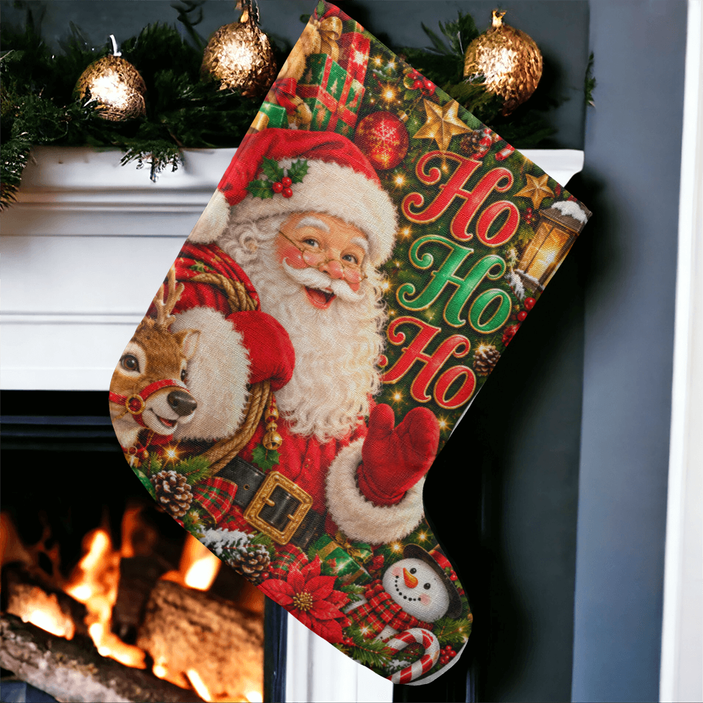 Ho Ho Ho Santa Giant Christmas Stocking – Classic Santa Oversized Holiday Stocking Gift
