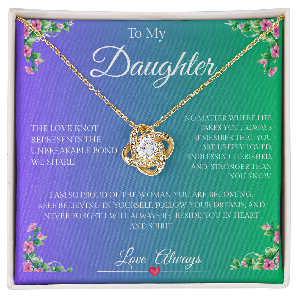My Forever Blessing - Daughter Love Knot Necklace & Sweet Devotion Bouquet