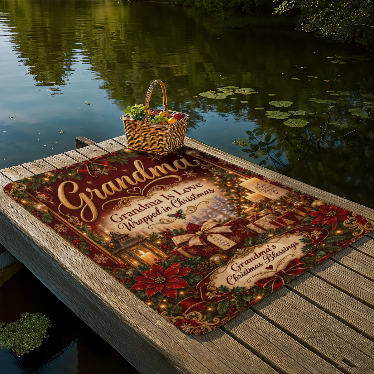 Grandma Christmas Sherpa Fleece Blanket – Luxury Holiday Gift for Grandma, Cozy Christmas Throw