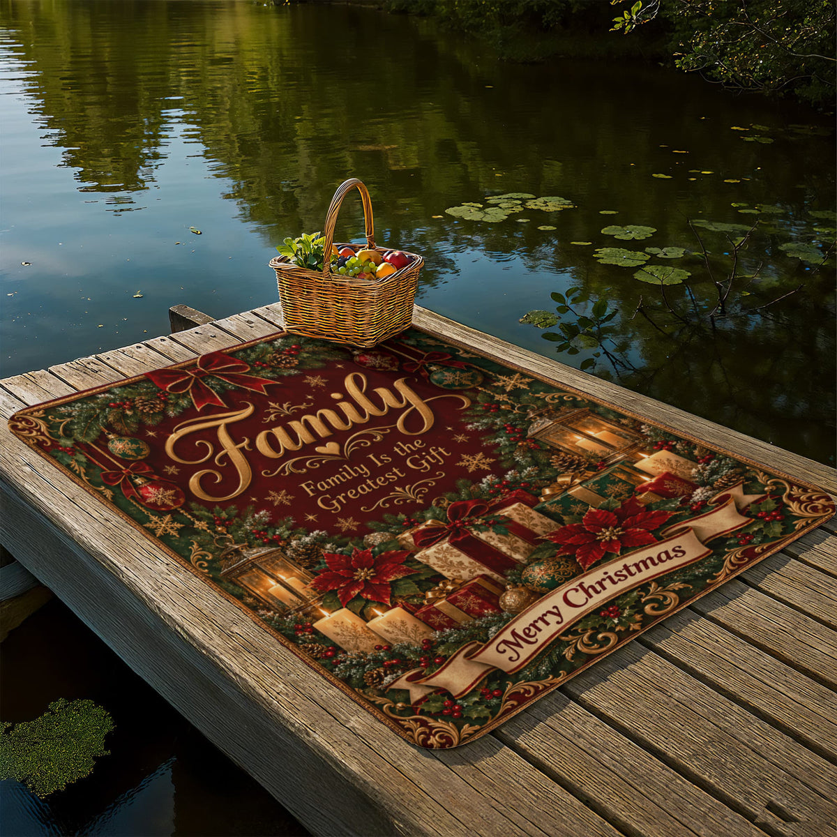 Family Christmas Sherpa Fleece Blanket – Luxury Holiday Family Gift, Cozy Christmas Throw Blanket