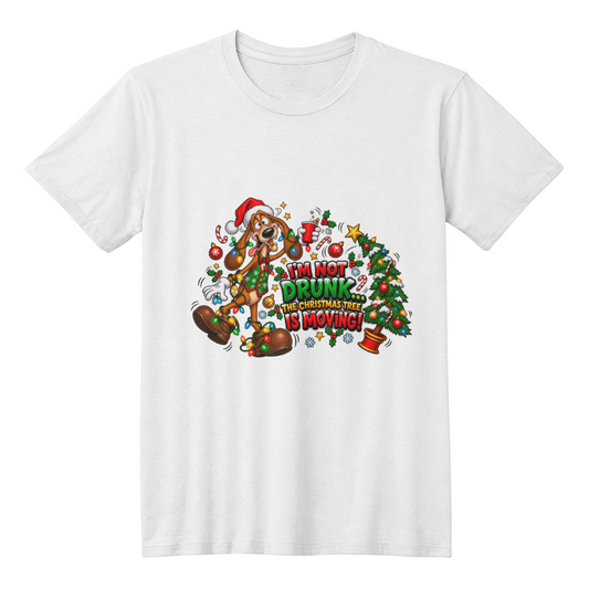 "I'm Not Drunk... The Christmas Tree is Moving!" Funny Hound Holiday T-Shirt