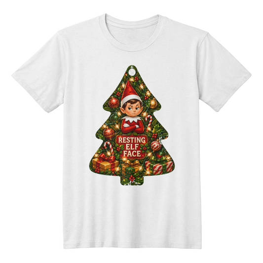 "Resting Elf Face" Holiday Shirt (Funny Christmas T- Shirt)