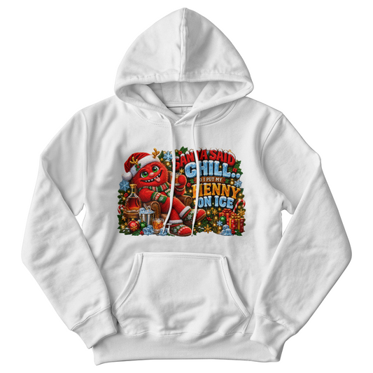 Santa Said Chill "Henny on Ice" Christmas Sweater- Funny Red Monster Adult Cute Tipsy Holiday Character Sweatshirt