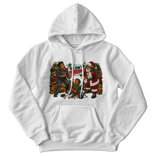 Big Eyed Classic Comedian Adult Humor Christmas Sweater- "You Don't Understand" Funny Holiday Comedy Sweatshirt