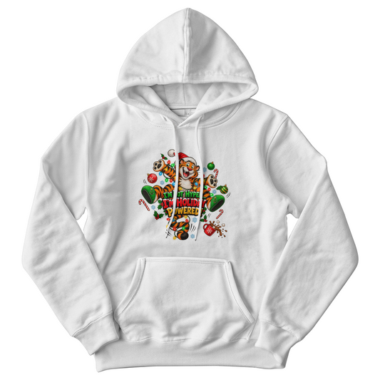 Bouncy Orange Tiger Adult Humor Christmas Sweater- Funny Energetic Holiday Character Sweatshirt