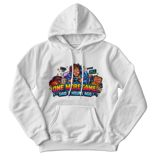 "One More Game Said 3 Hours Ago" Sweatshirt - Funny Late- Night Gamer Pullover (Christmas Gift)