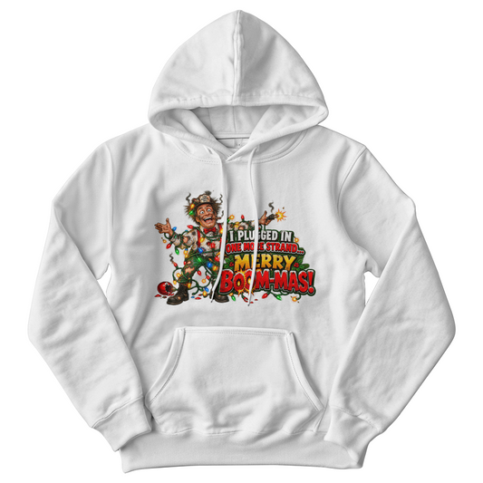 Explosive Fire Safety Inspector Adult Humor Christmas Sweater-"Merry Boom- Mas"- Funny Holiday Disaster Sweatshirt