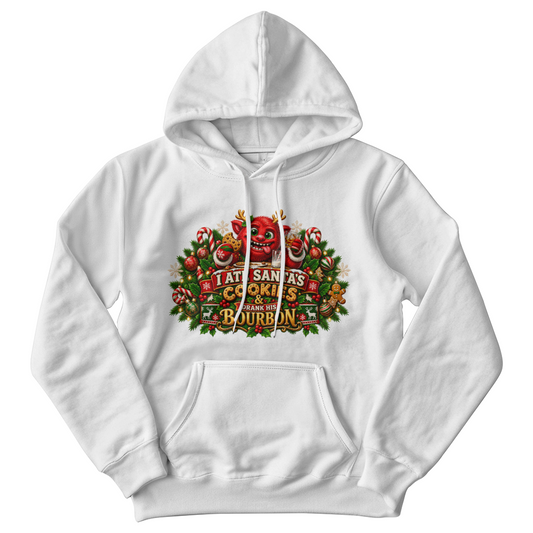 Funny Red Monster Christmas Sweater "I Ate Santa's Cookies & Drank His Bourbon" Holiday Humor Sweatshirt