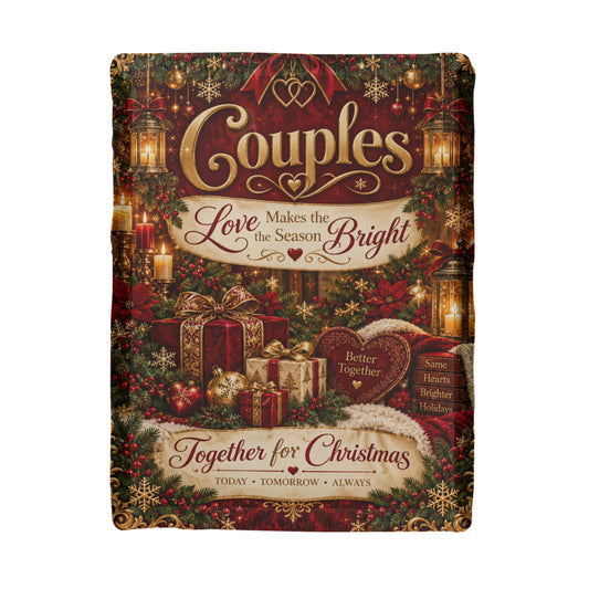 Couples Christmas Woven Blanket – Together for Christmas Romantic Holiday Gift for Husband Wife Boyfriend Girlfriend