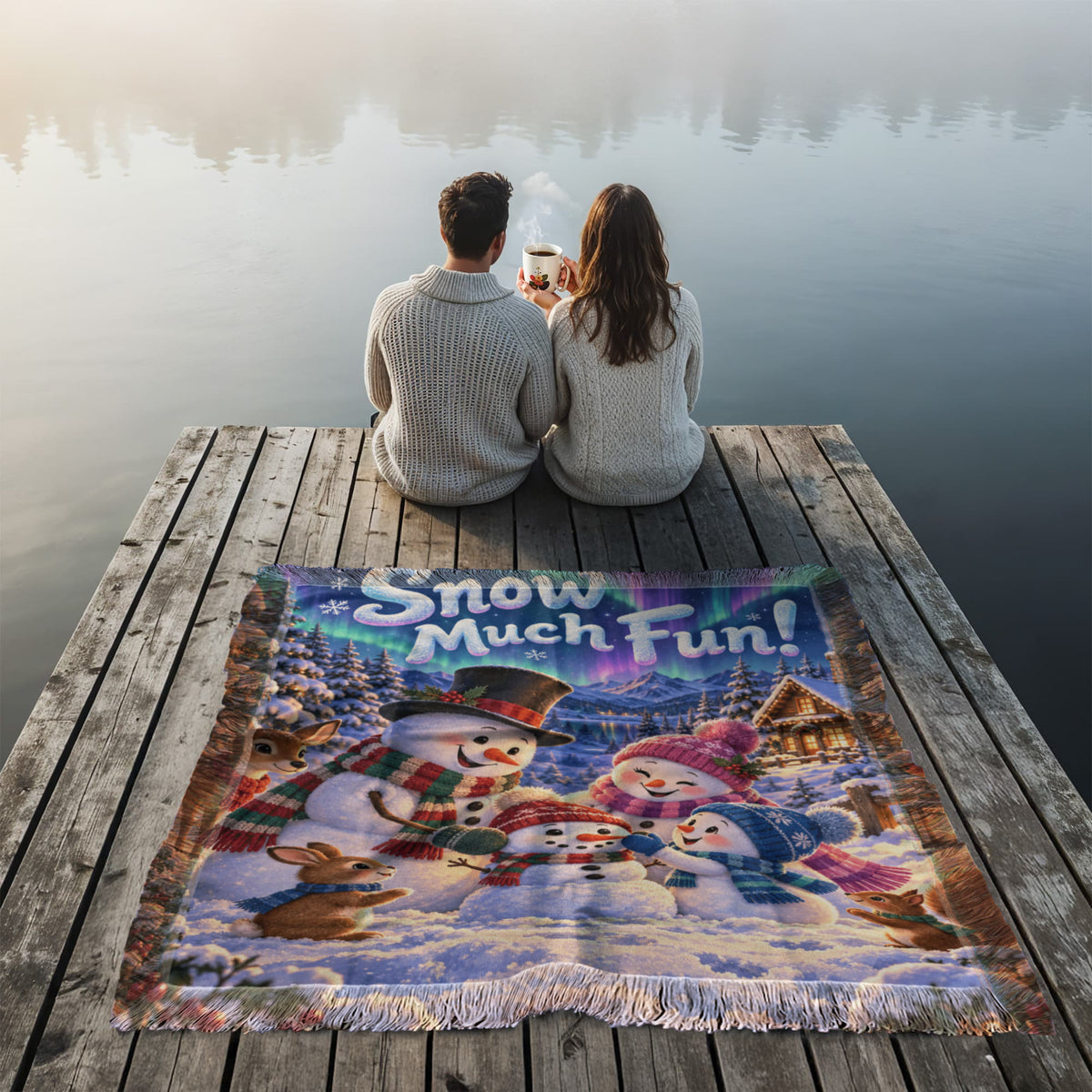 Kids Snowman Christmas Throw Blanket- Snow Much Fun Winter Holiday Gift for Children