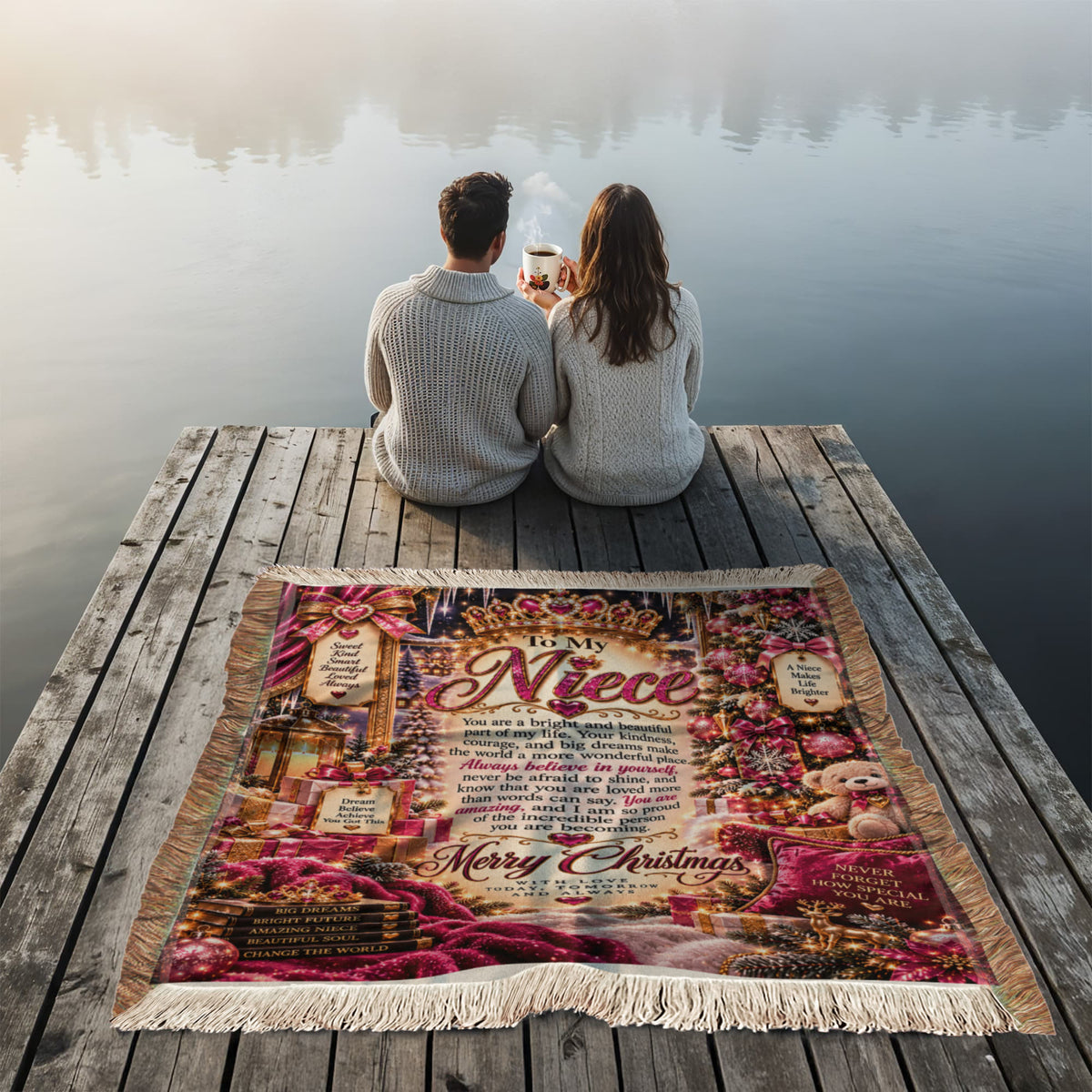 Niece Christmas Woven Blanket – Heartfelt Holiday Keepsake Gift for Niece