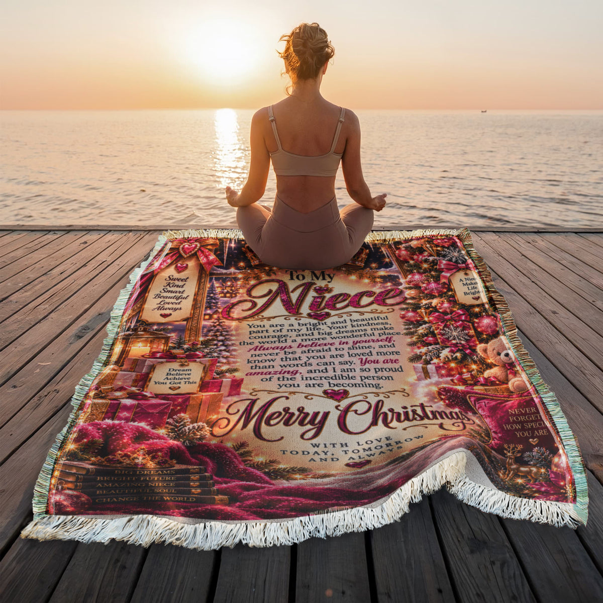 Niece Christmas Woven Blanket – Heartfelt Holiday Keepsake Gift for Niece