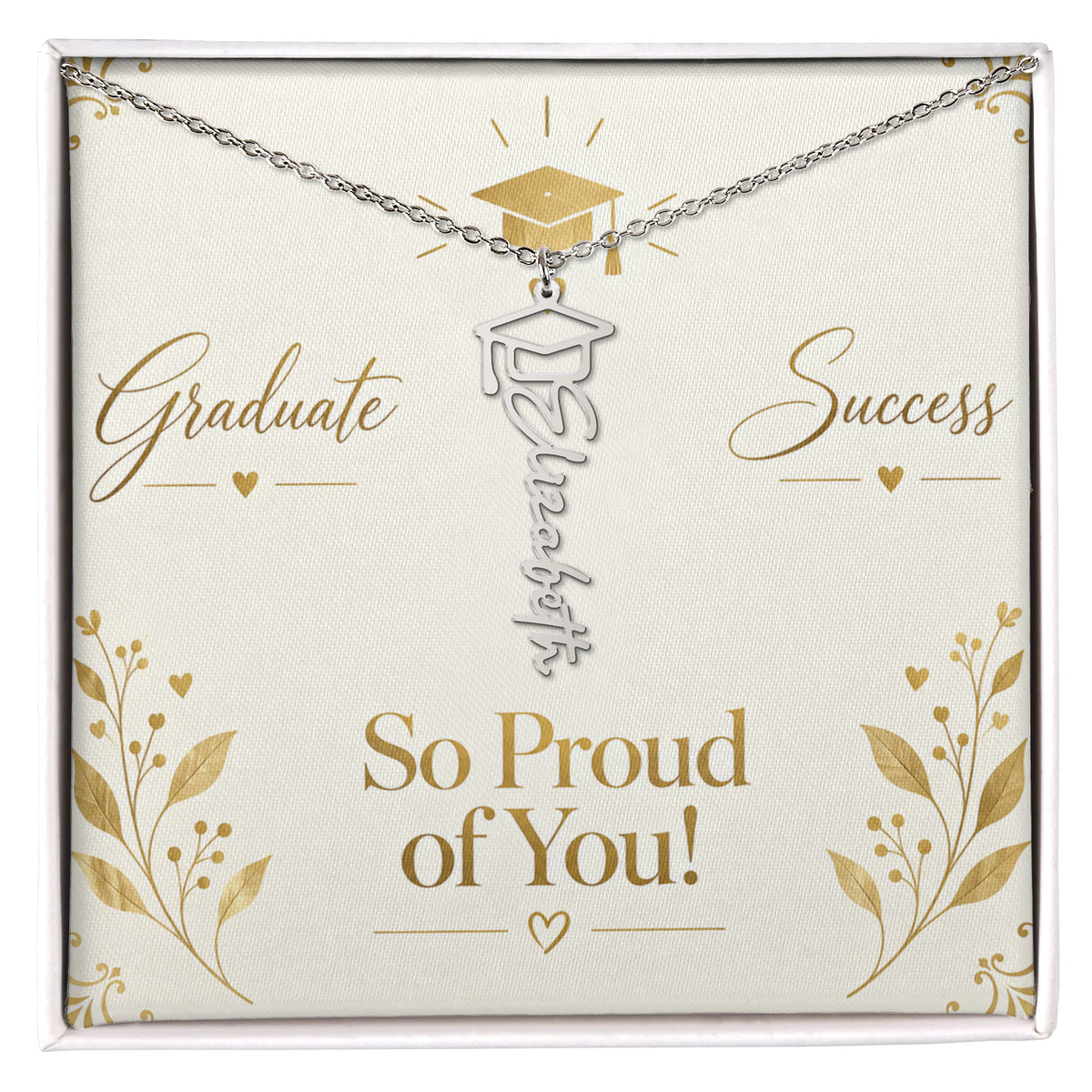 Personalized Graduate Name Necklace – Custom Graduation Proud Of  You Jewelry Keepsake Gift