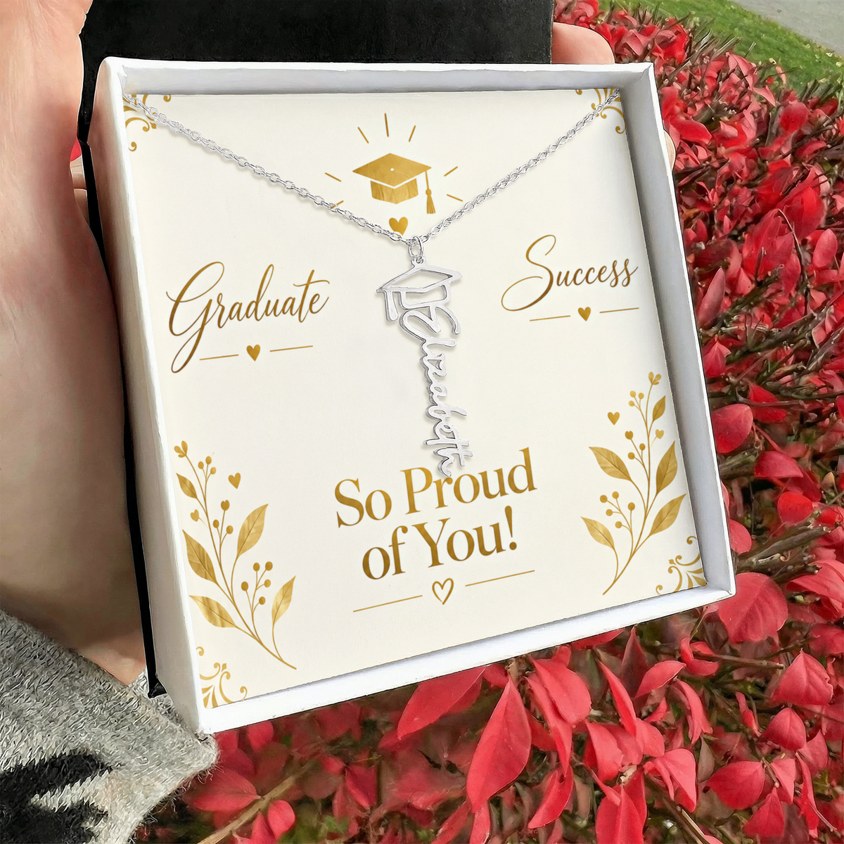 Personalized Graduate Name Necklace – Custom Graduation Proud Of  You Jewelry Keepsake Gift