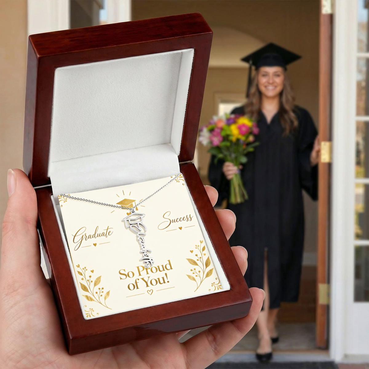 Personalized Graduate Name Necklace – Custom Graduation Proud Of  You Jewelry Keepsake Gift