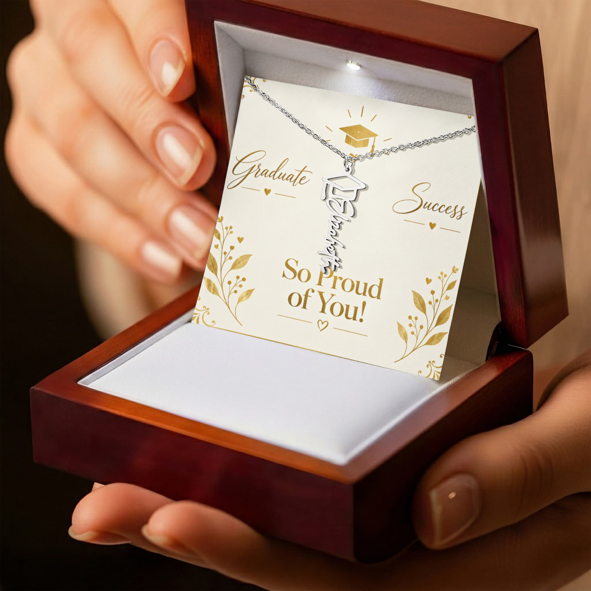 Personalized Graduate Name Necklace – Custom Graduation Proud Of  You Jewelry Keepsake Gift