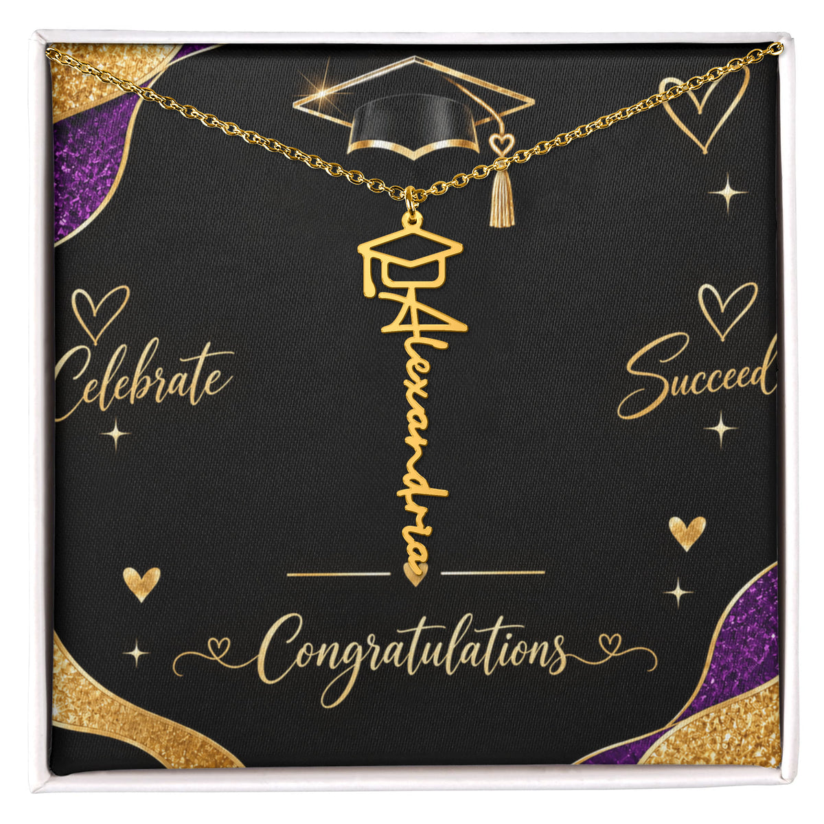 Luxury Graduation Congratulations Message Card – Celebrate & Succeed Graduate Gift Design