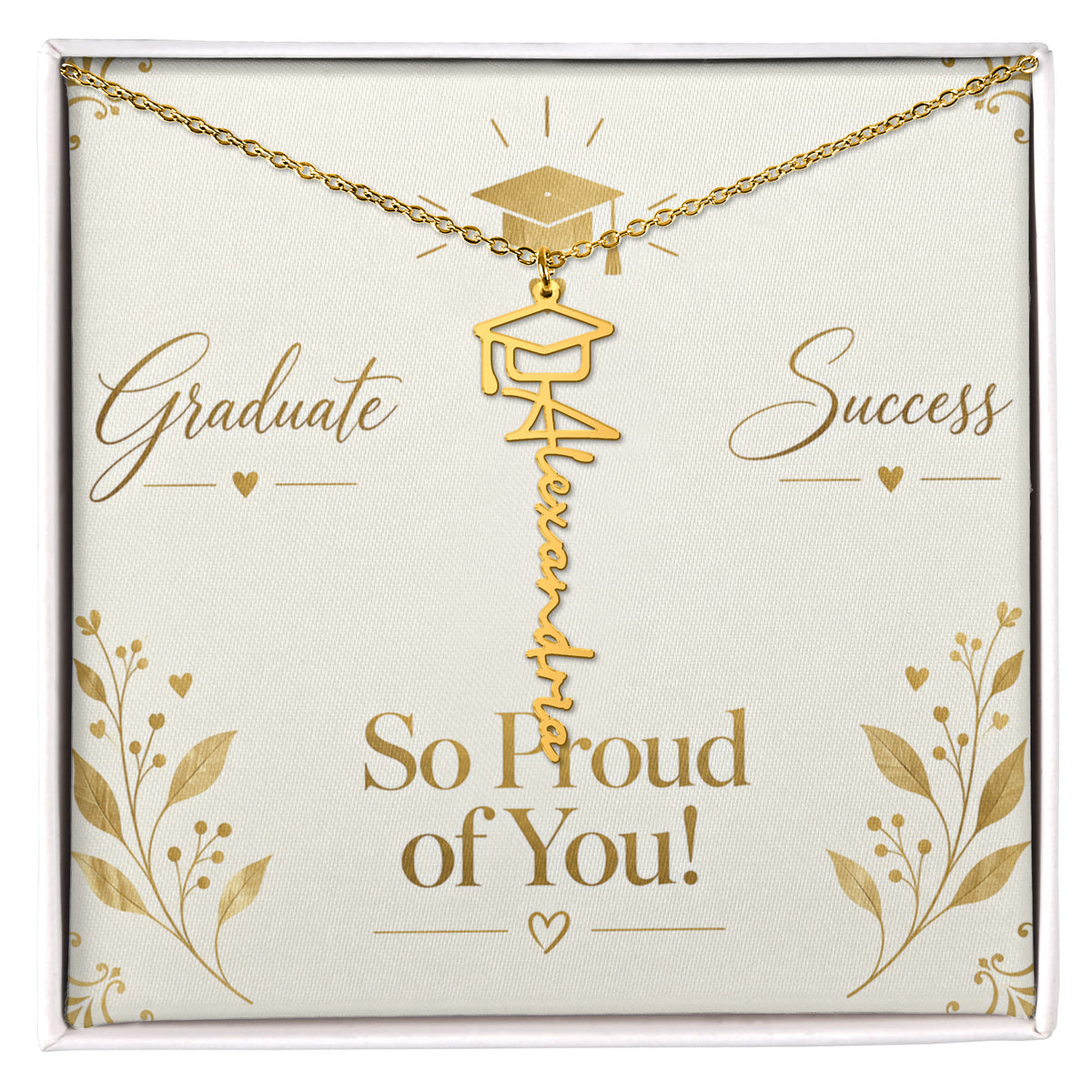Personalized Graduate Name Necklace – Custom Graduation Proud Of  You Jewelry Keepsake Gift