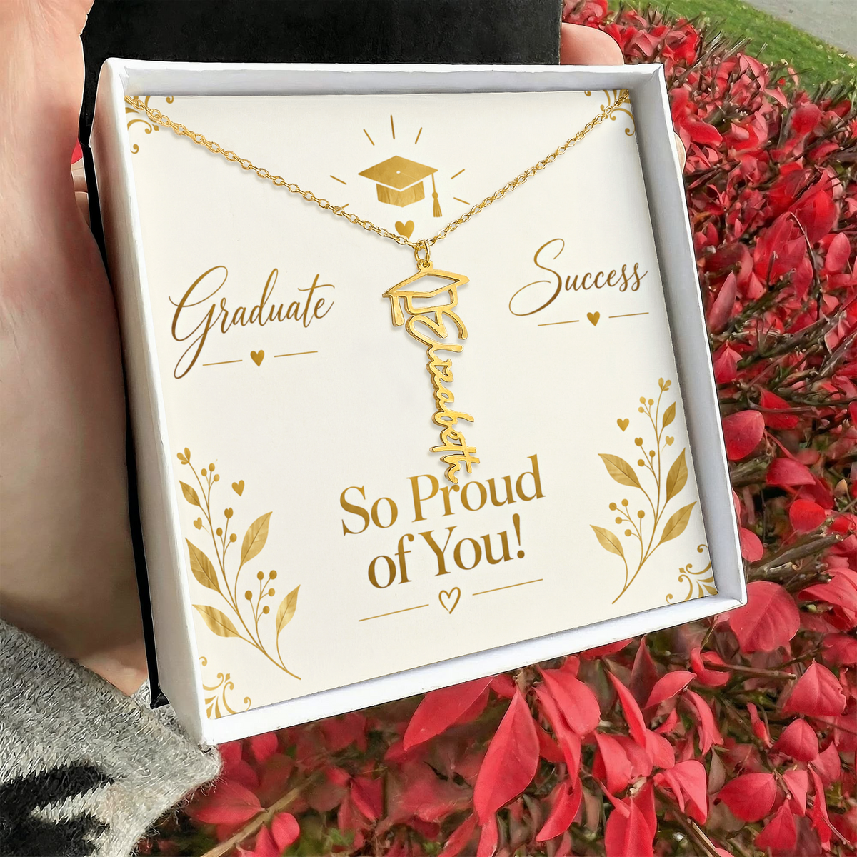 Personalized Graduate Name Necklace – Custom Graduation Proud Of  You Jewelry Keepsake Gift