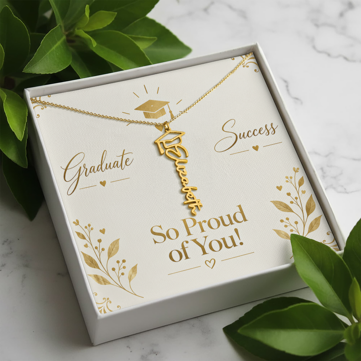 Personalized Graduate Name Necklace – Custom Graduation Proud Of  You Jewelry Keepsake Gift