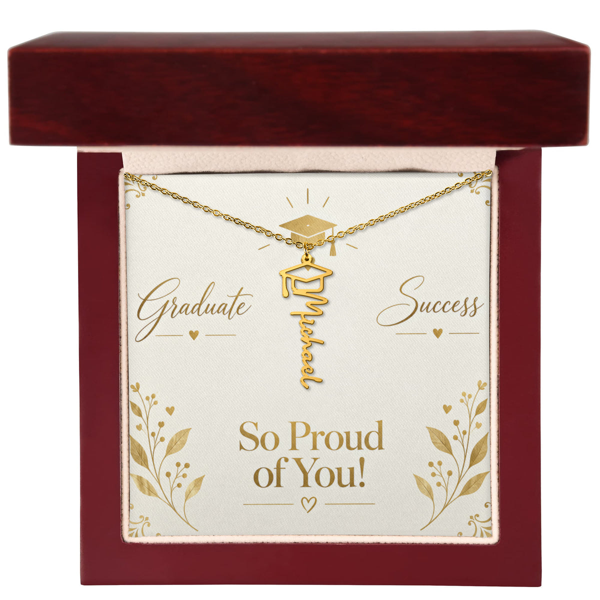 Personalized Graduate Name Necklace – Custom Graduation Proud Of  You Jewelry Keepsake Gift