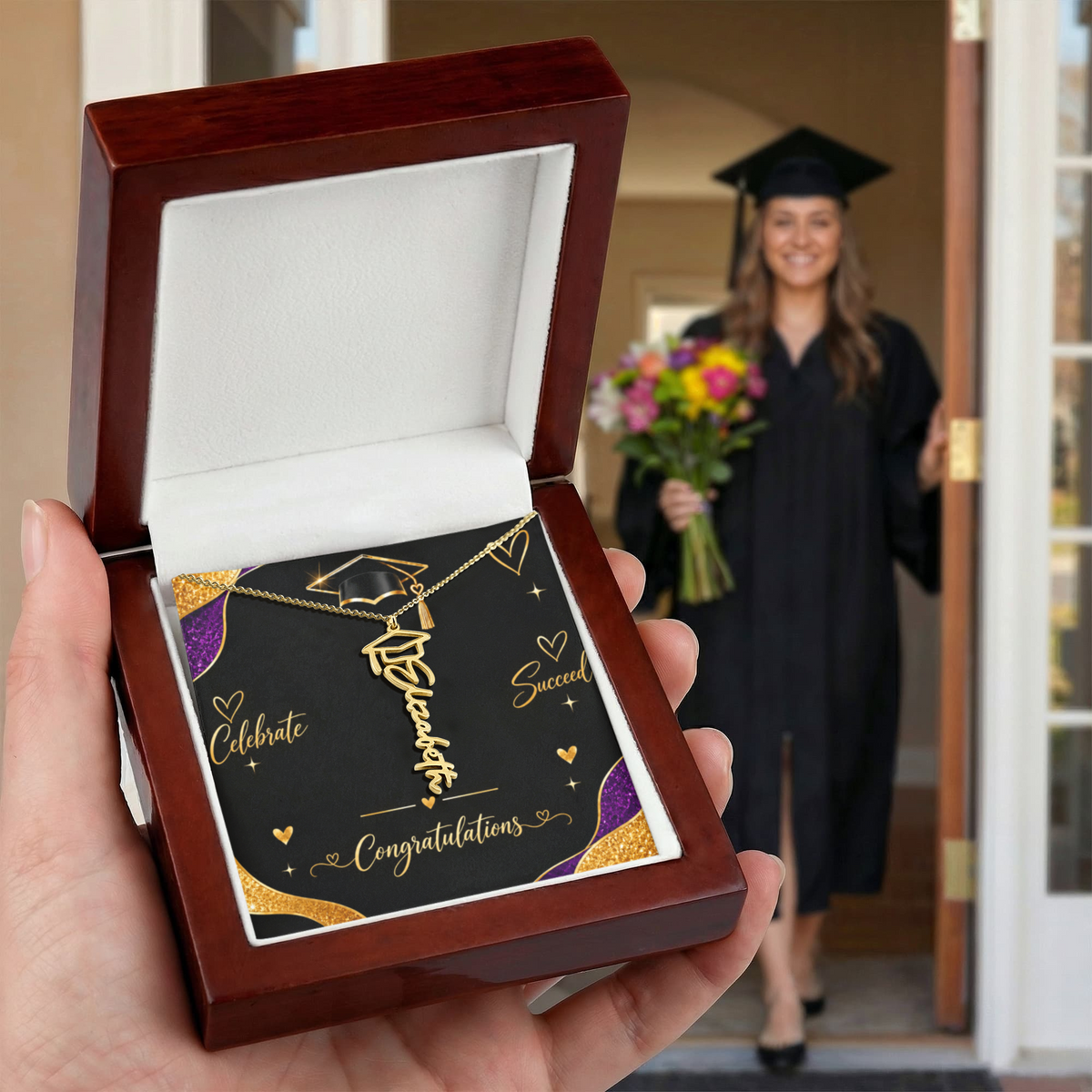 Luxury Graduation Congratulations Message Card – Celebrate & Succeed Graduate Gift Design