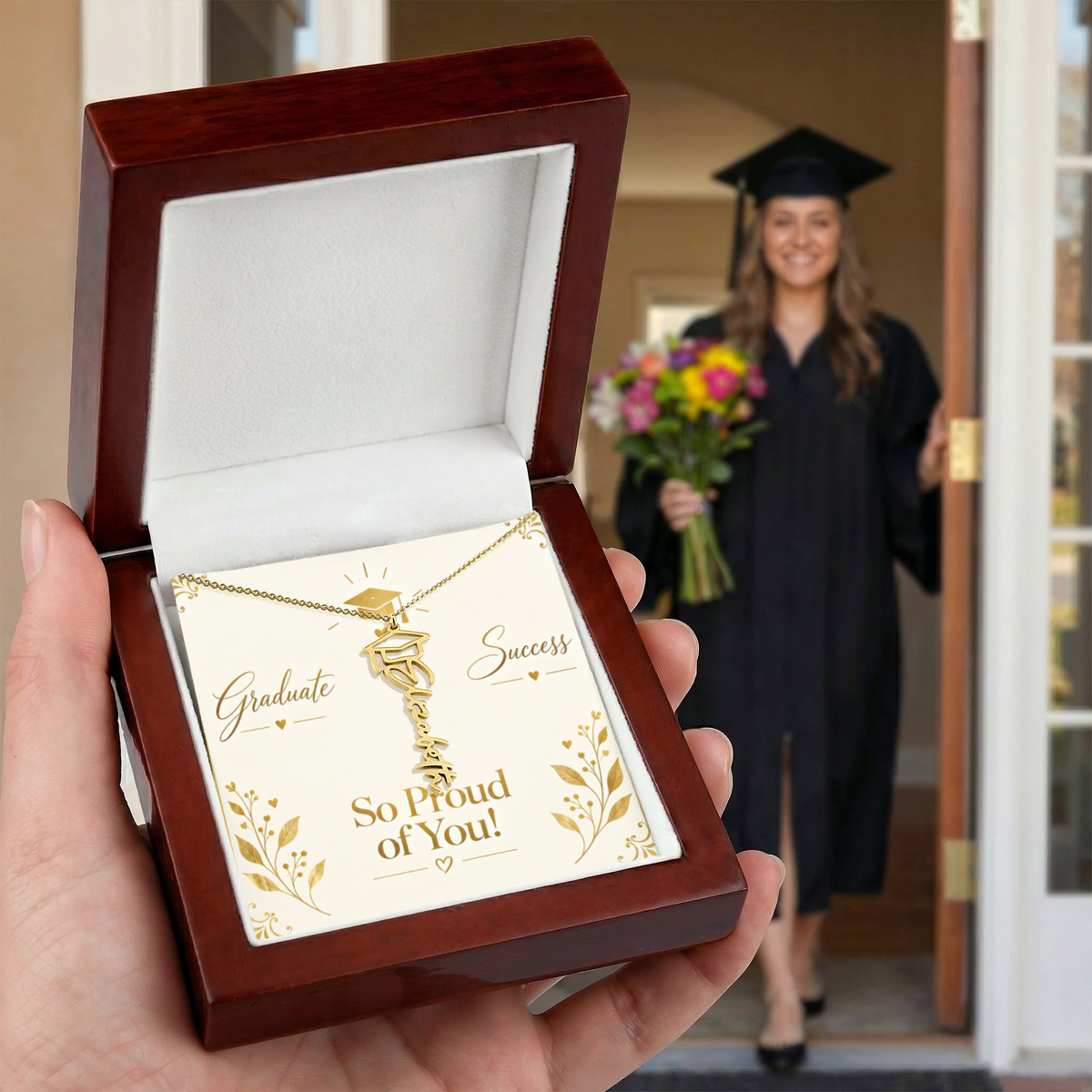 Personalized Graduate Name Necklace – Custom Graduation Proud Of  You Jewelry Keepsake Gift