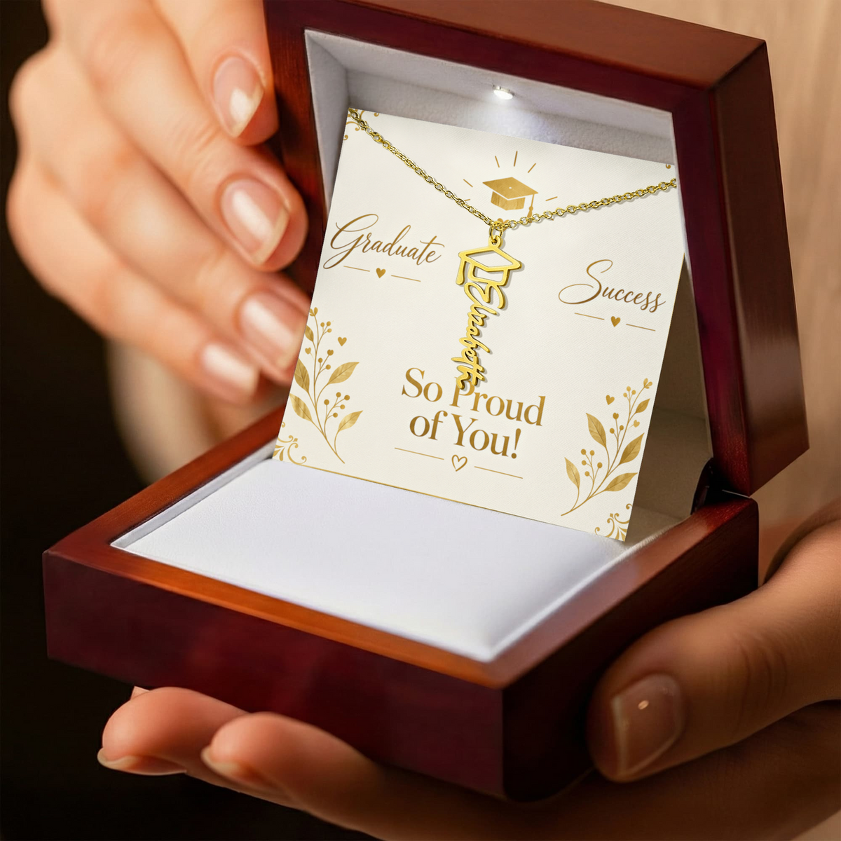 Personalized Graduate Name Necklace – Custom Graduation Proud Of  You Jewelry Keepsake Gift
