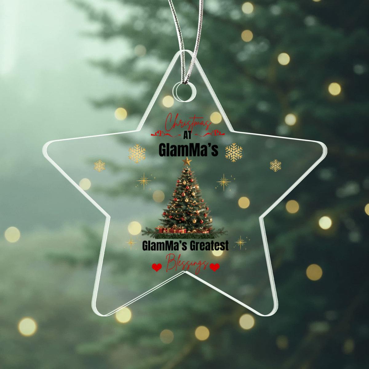 ✨ GlamMa's Christmas Sparkle — Personalized Keepsake Ornament ✨