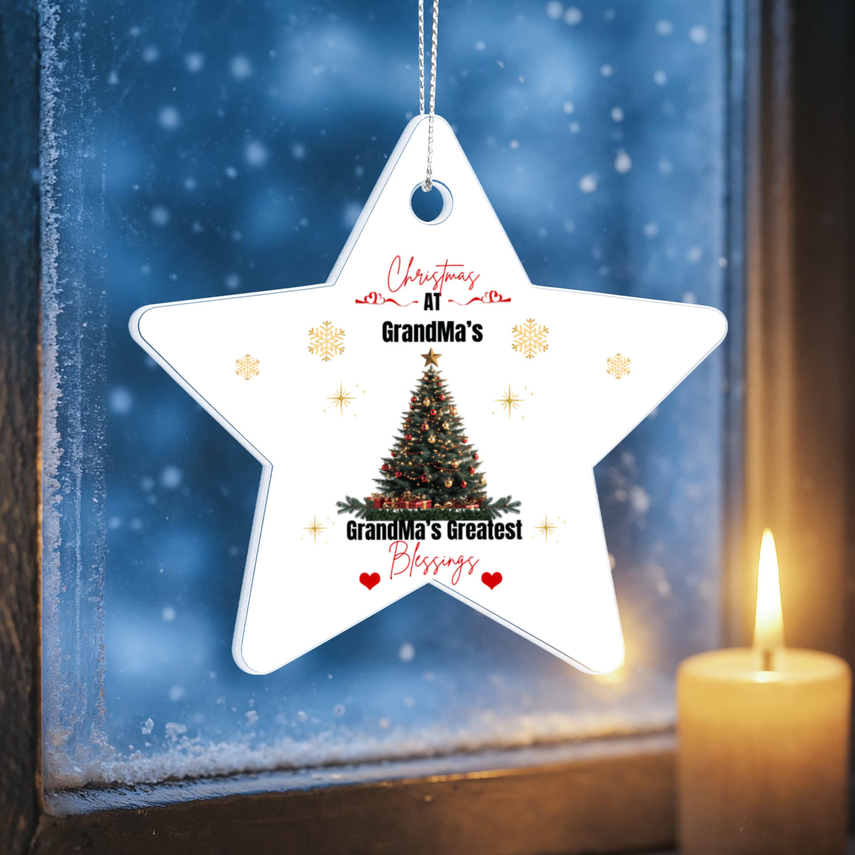 GrandaMa's Christmas Stars Personalized Acrylic Keepsake Ornament