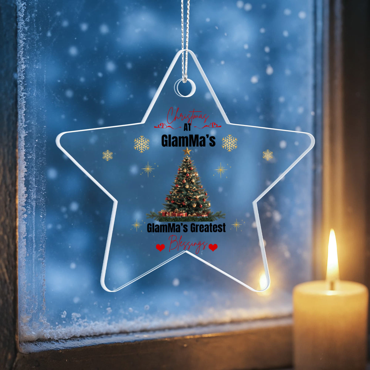 ✨ GlamMa's Christmas Sparkle — Personalized Keepsake Ornament ✨